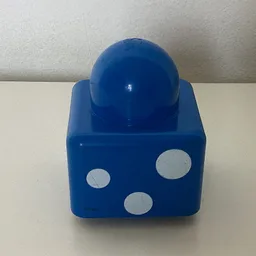 Primo Brick 1 x 1 with Three White Dots / Blue