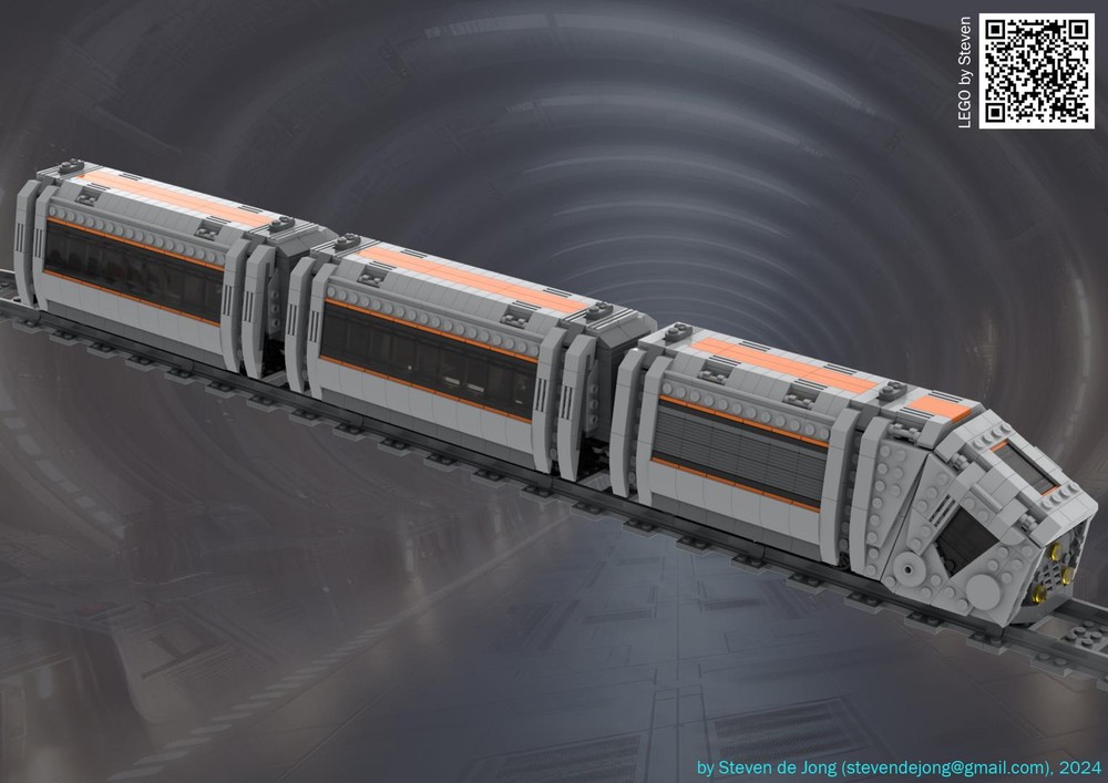 Lego Imperial Bolt MRT-4T2 Passenger Train (Minifig Scale, RC Capable)