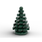 Upscaled snow-covered pine tree