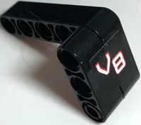 Stickered Assembly 5 x 2 x 3 with Red and White 'V8' Pattern Model Left Side (Sticker) - Set 8682