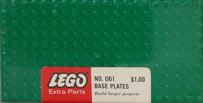 Lego Five Large Base Plates - Green