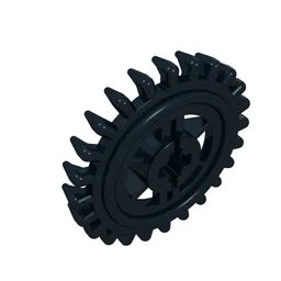 Technic Gear 24 Tooth Crown with Reinforcements [New Style] / Black