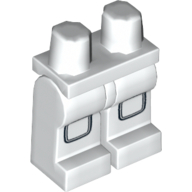 Lego Hips and White Legs with Black Kneepads Print / White