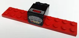 Stickered Assembly 10 x 3 x 1 2/3 with Ferrari Centre Console with Red 'F430 CHALLENGE', Yellow Buttons, Switches and Air Vents Pattern (Stickers) - Set 8143