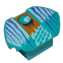 Brick Curved 2 x 2 x 1 with Wings and Loopin Print / Dark Turquoise