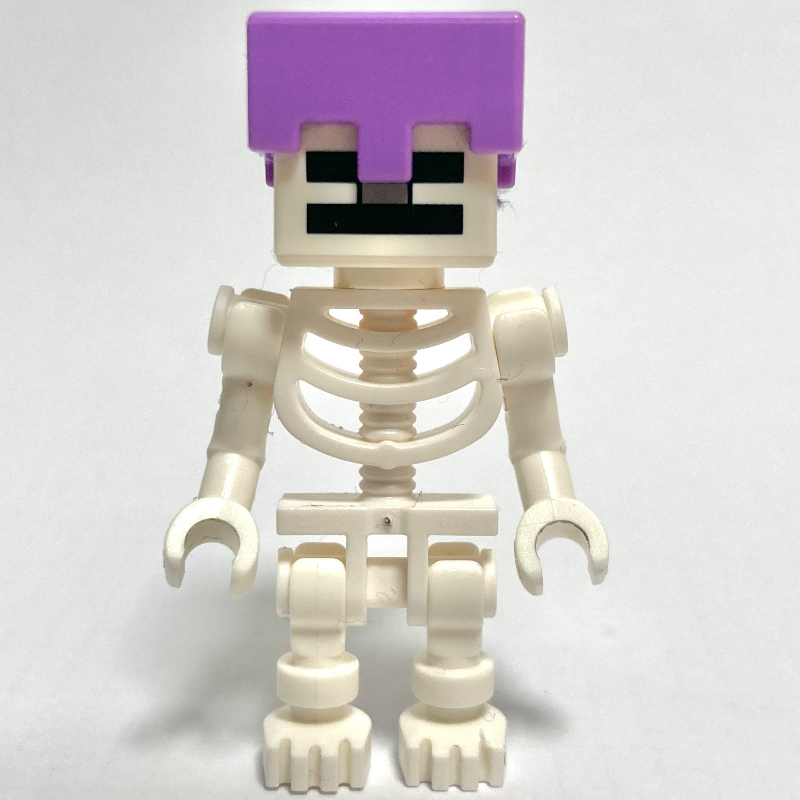 Lego Skeleton, Square Skull, Medium Lavender Helmet (60115 Torso), Spider Jockey