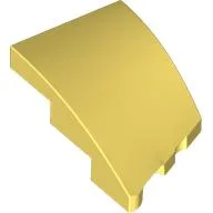 Brick Wedged, Curved 3 x 2 with Stud Notch Left / Bright Light Yellow