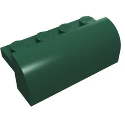 Brick Curved 2 x 4 x 1 1/3 / Dark Green