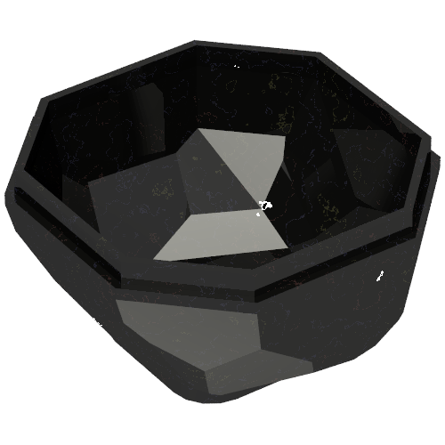 Lego Rock Boulder 4 x 4, Bottom / Speckle Black-Silver