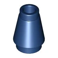 Cone 1 x 1 [Top Groove] / Dark Blue