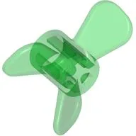 Propeller 3 Blade 3 Diameter with Axle Cross / Trans-Green