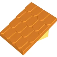 Duplo Roofpiece Slope 30 4 x 4 Shingled with Light Yellow Base / Orange