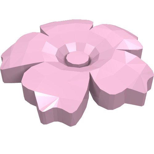 Lego Headwear Accessory Flower with Serrated Petals and Pin / Bright Pink