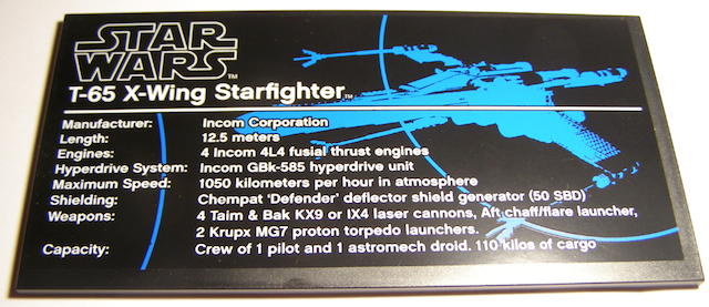 Lego Tile 8 x 16 with Bottom Tubes, Textured Surface with Star Wars T-65 X-Wing Starfighter Pattern (Sticker) - Set 10240