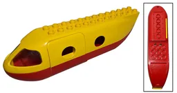 Duplo Airplane Jetliner Fuselage with Red Base and Cargo Door (2150c05 / 2154)