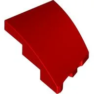 Brick Wedged, Curved 3 x 2 with Stud Notch Left / Red