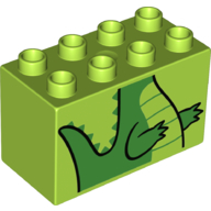Lego Duplo Brick 2 x 4 x 2 with Crocodile Torso Print