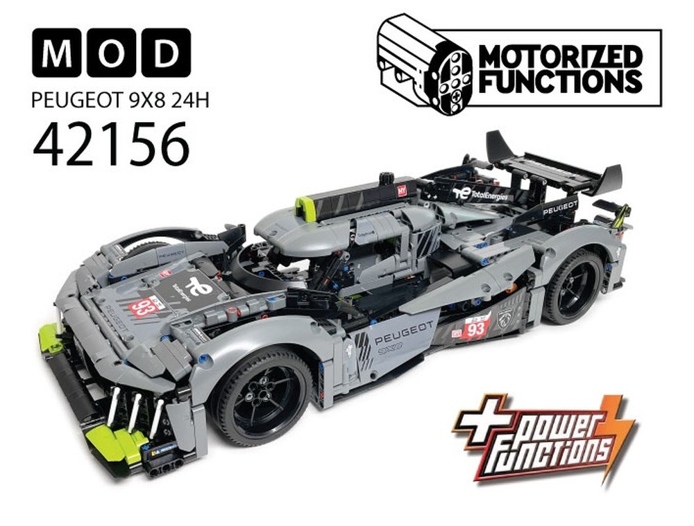 Lego 42156 PEUGEOT 9X8 24H Le Mans Hybrid Hypercar RC MOD for Power Function Motors