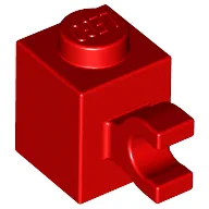 Brick Special 1 x 1 with Clip Horizontal / Red