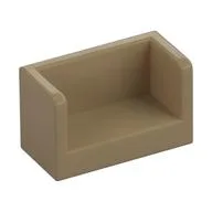 Panel 1 x 2 x 1 with Rounded Corners and 2 Sides / Dark Tan