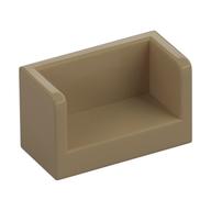 Lego Panel 1 x 2 x 1 with Rounded Corners and 2 Sides / Dark Tan