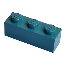 Modulex Brick 1 x 3 with LEGO on Stud / Modulex Teal Blue