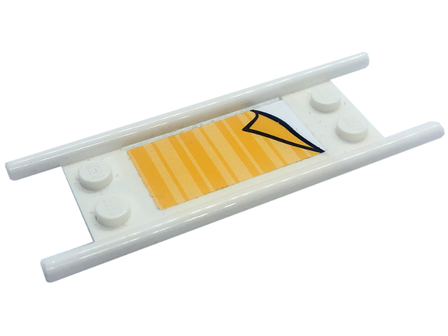 Lego Minifigure, Utensil Stretcher without Bottom Hinges with Orange Blanket Pattern (Sticker) - Set 41318
