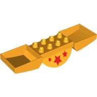 Duplo Seesaw 4 x 10 with Red Stars Print / Bright Light Orange