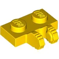 Hinge Plate 1 x 2 Locking with 2 Fingers on Side, 7 Teeth / Yellow