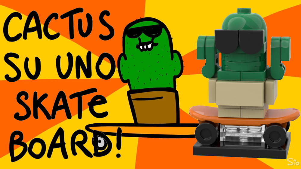 Lego Cactus su uno Skateboard