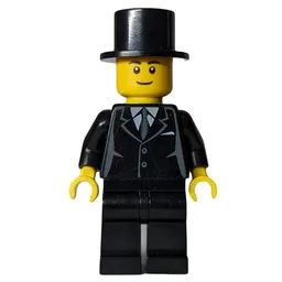 Groom, Black Suit, Black Top Hat, Black Eyebrows