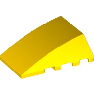 Brick Wedged, Curved 4 x 4 No Top Studs / Yellow