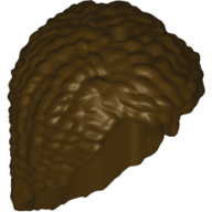 Lego Hair Long and Textured, Hole on Top and Side / Dark Brown