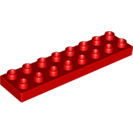 Lego Duplo Plate 2 x 8 / Red