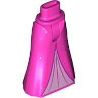 Lego Minidoll Hips and Full Length Skirt, White Stars, Bright Pink Underdress print [Thin Hinge] / Dark Pink