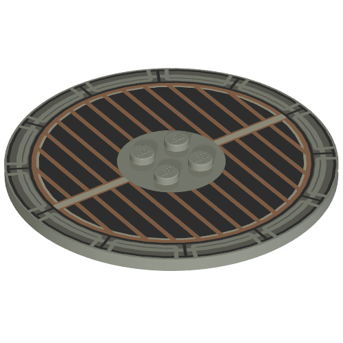 Lego Plate Special Round 8 x 8 with 2 x 2 Center Studs with Grille Print