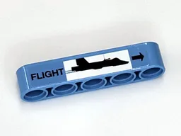 Technic, Liftarm Thick 1 x 5 with Black Airplane in Flight Pattern (Sticker) - Set 42066