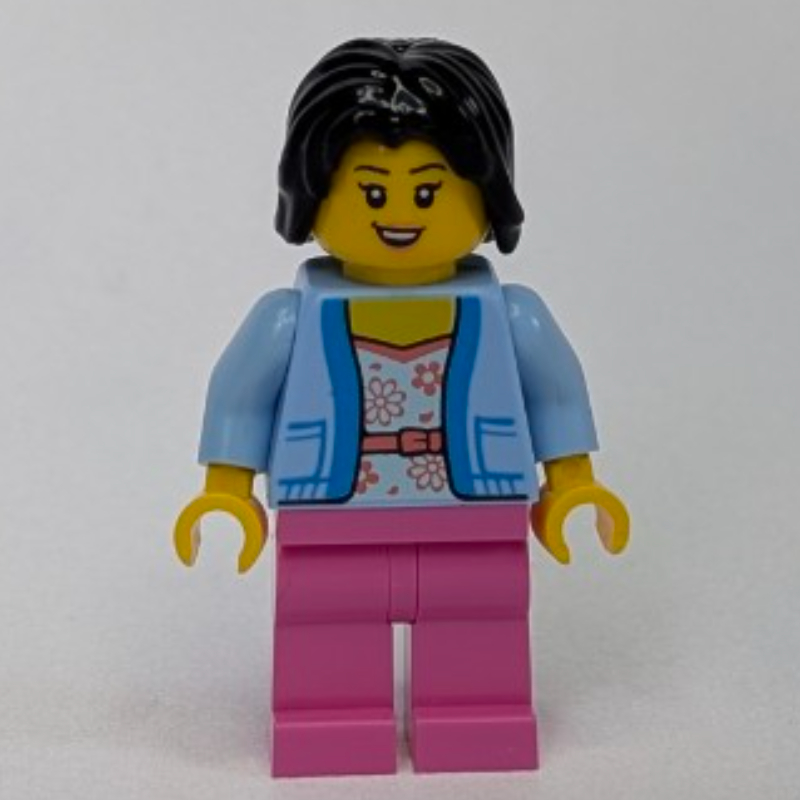 Lego Woman, Bright Light Blue Sweater, Dark Pink Legs
