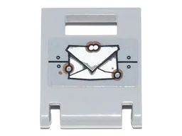 Container, Box 2 x 2 x 2 Door with Slot with Handle with Envelope, Metal Plates and Rivets Pattern (Sticker) - Set 70840