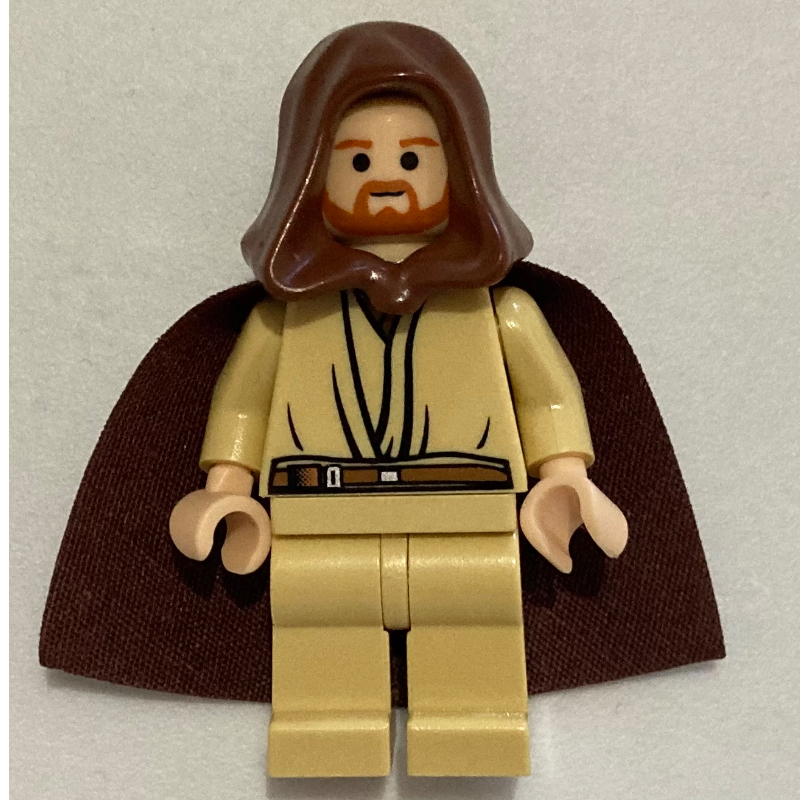 Lego Qui-Gon Jinn, Tan Legs, Dark Orange Beard