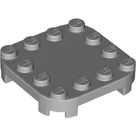 Plate Round Corners 4 x 4 x 2/3 Circle with Reduced Knobs / Light Bluish Gray