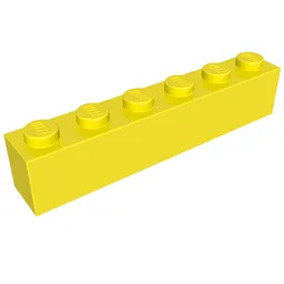 Brick 1 x 6 / Vibrant Yellow