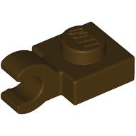 Lego Plate Special 1 x 1 with Clip Horizontal [Thick Open O Clip] / Dark Brown