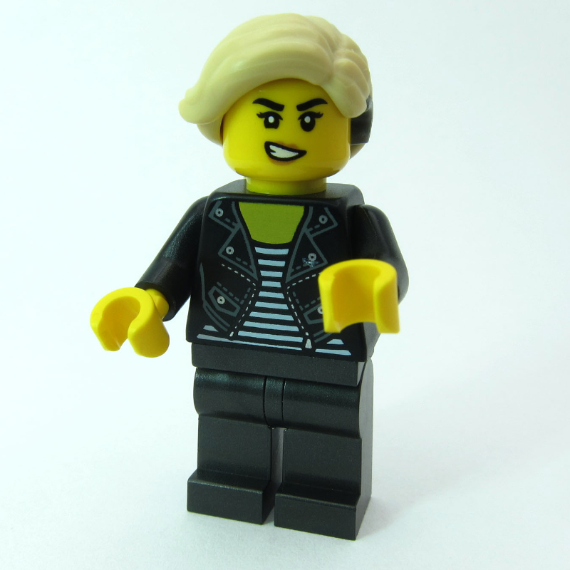 Lego Woman, Black Jacket, Pearl Titanium Legs, Hearing Aid