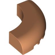 Lego Brick Round Corner 5 x 5 x 1 Curved, Bottom Cut Outs, No Studs, 9 Bottom Tubes / Nougat