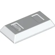 Tile Special 1 x 2 with Sloped Walls AKA Money / Gold Bar [Ingot] / White
