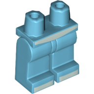 Lego Hips and Medium Azure Legs with White Belt and Toes Print