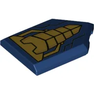 Tile Special 2 x 3 Pentagonal with Gold Armor Panels Print / Dark Blue