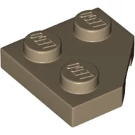 Wedge Plate 2 x 2 Cut Corner / Dark Tan