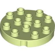 Duplo Plate Round 4 x 4 / Yellowish Green